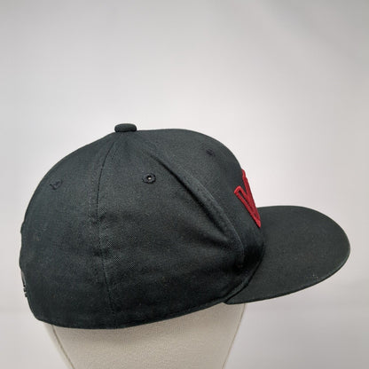 Vans Snapback Hat Black One Size Adjustable Solid Embroidered 6 Panel