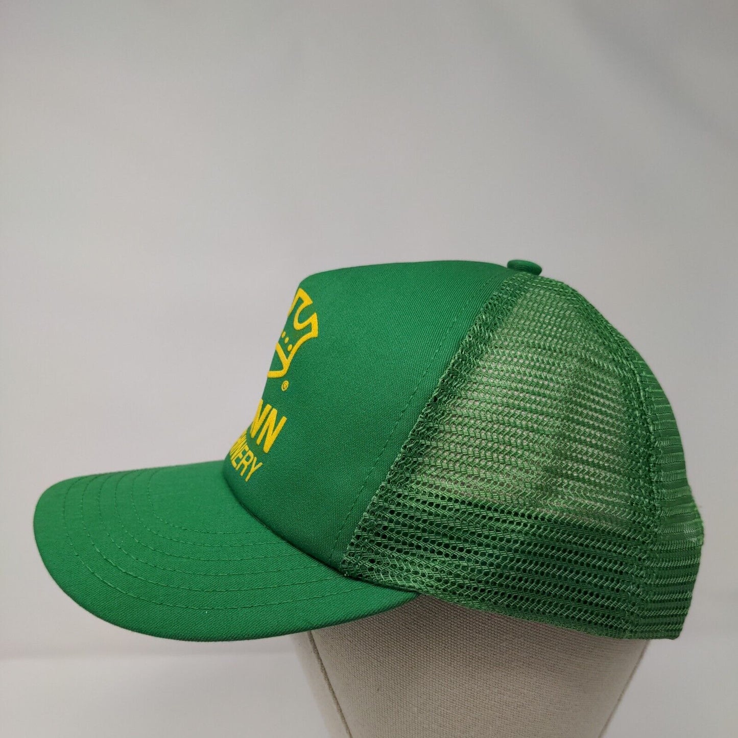 Crown Machinery Snapback Trucker Hat Green OSFA Adjustable Mesh Back