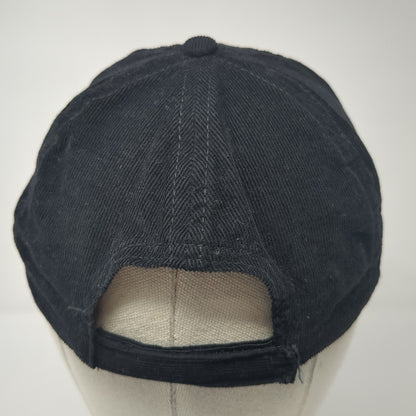 Unbranded Strapback Hat Solid Black One Size Adjustable Blank Casual