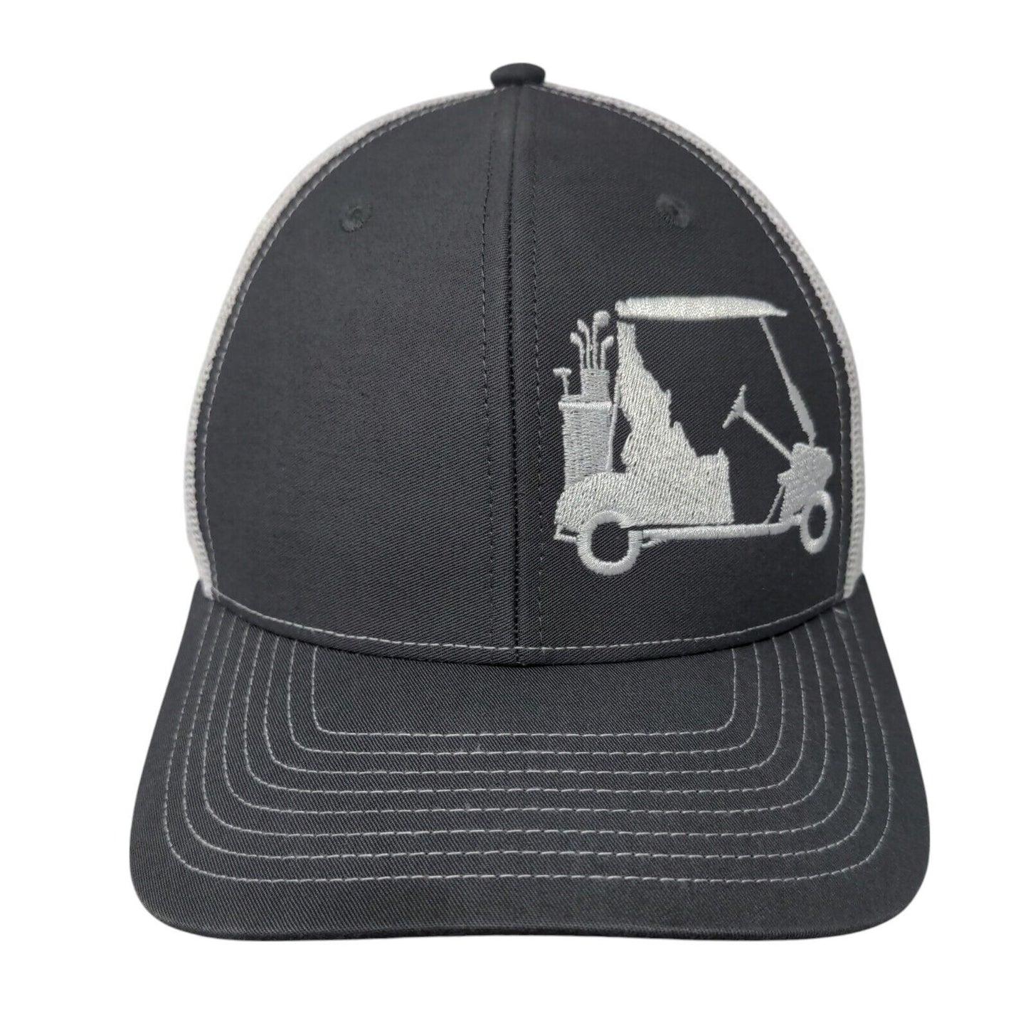 Richardson Snapback Trucker Hat Gray One Size Adjustable Embroidered Mesh Back