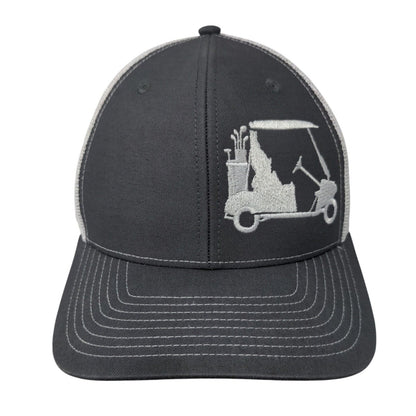 Richardson Snapback Trucker Hat Gray One Size Adjustable Embroidered Mesh Back
