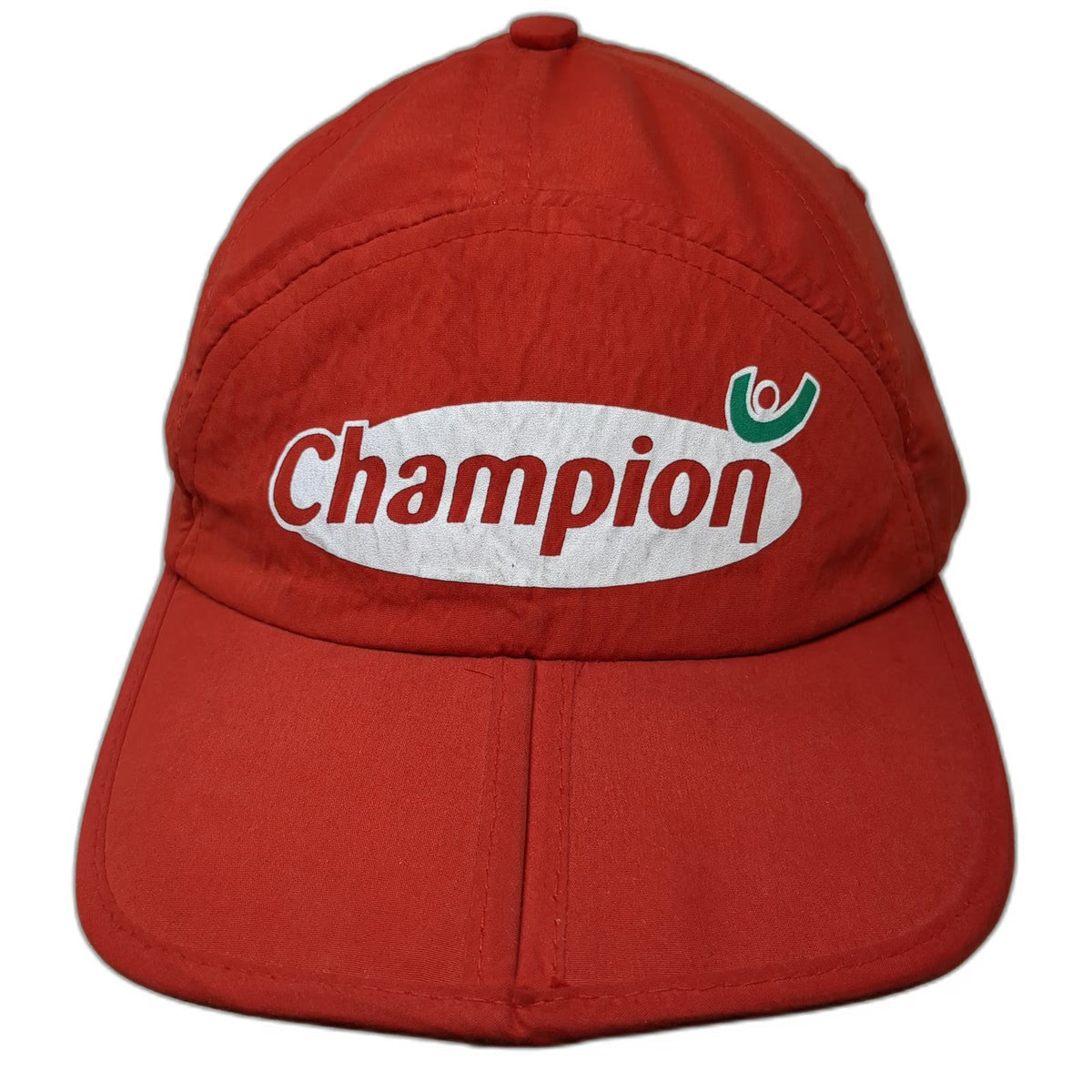 Champion Baseball Cap Red One Size Polka Dot Strapback Polyester Hat Logo Oval