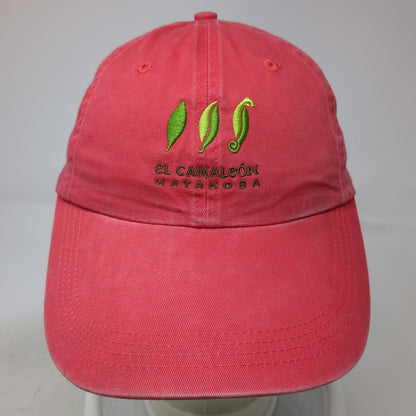 Ahead Baseball Cap Red One Size El Camaleon Mayakoba Golf Course Embroidered Hat