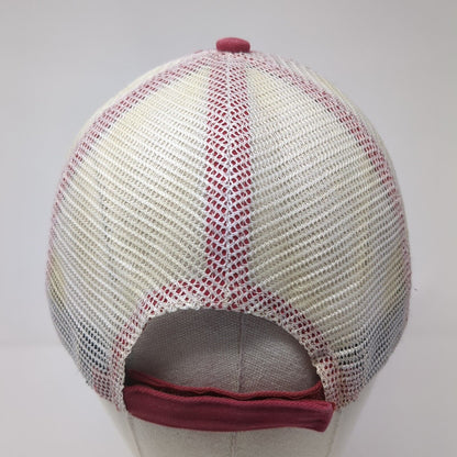 Outdoor Cap Strapback Mesh Back Trucker Hat Red One Size Embroidered Logo