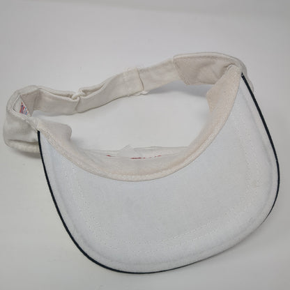 Rockwood Bank Sun Visor Hat White One Size Adjustable Embroidered Nissin