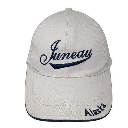Juneau Alaska Strapback Hat Beige One Size Adjustable Embroidered