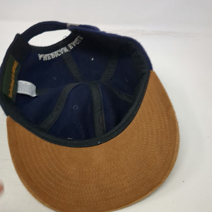 Timberland Baseball Cap Blue One Size Wool Suede Tree Logo American Eagle Hat