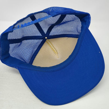 Blue Fleetwood Idaho Trucker Hat One Size Mesh Back Snapback Foam Front Print