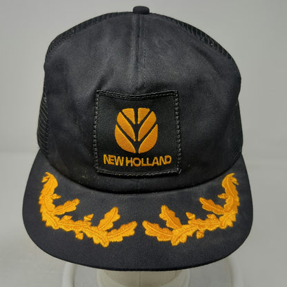 New Holland Trucker Hat Black Mesh Snapback Scrambled Eggs Brim hat Vintage