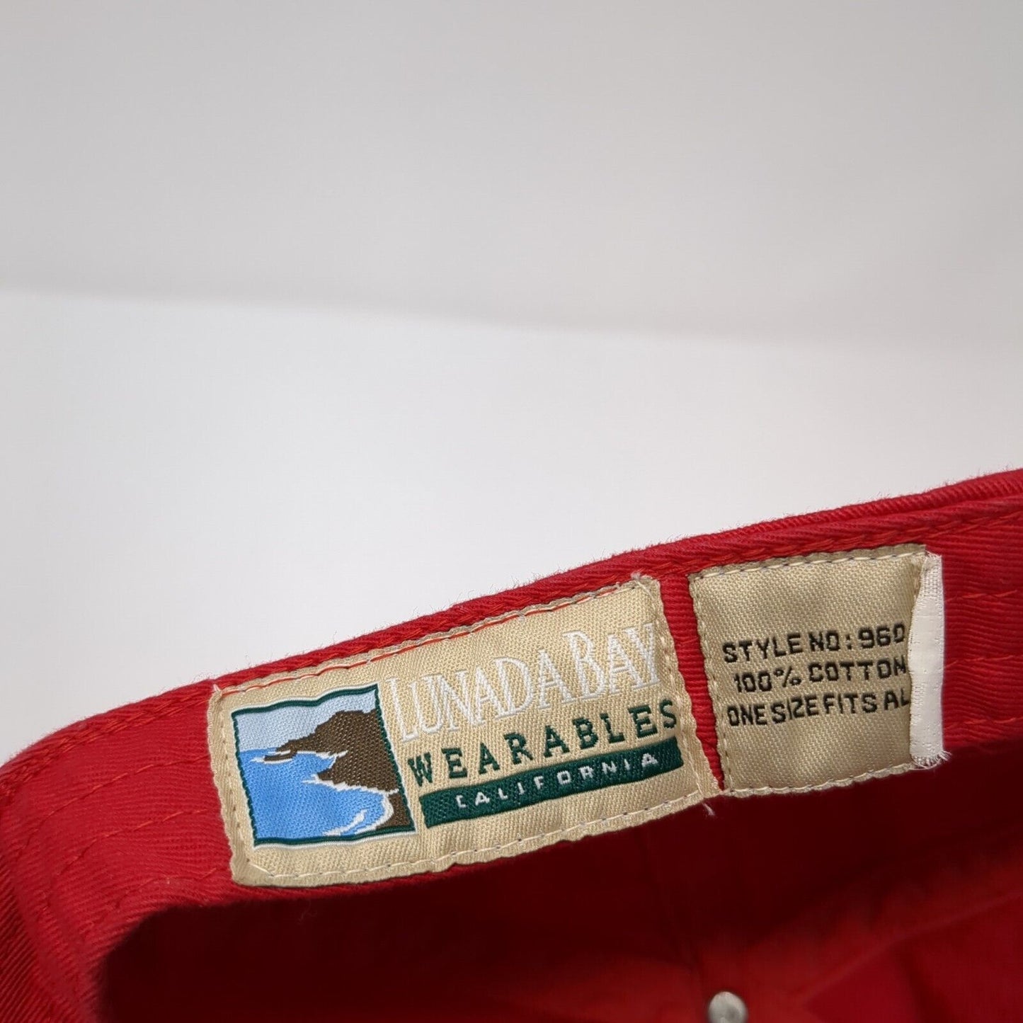 Lunada Bay Slideback Hat Red One Size Adjustable Vented Holes 6 Panel Blank