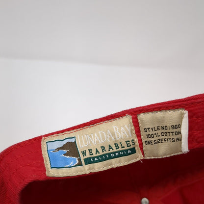 Lunada Bay Slideback Hat Red One Size Adjustable Vented Holes 6 Panel Blank