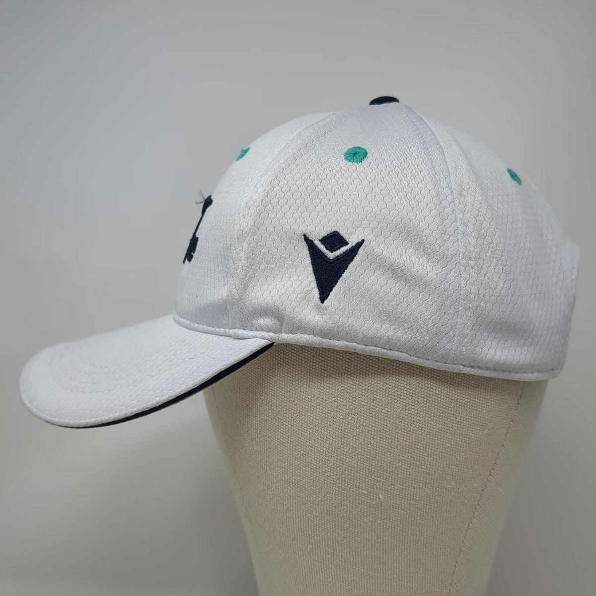 Macron Baseball Cap White One Size PGA Jr League Patterned Underbill Golf Hat