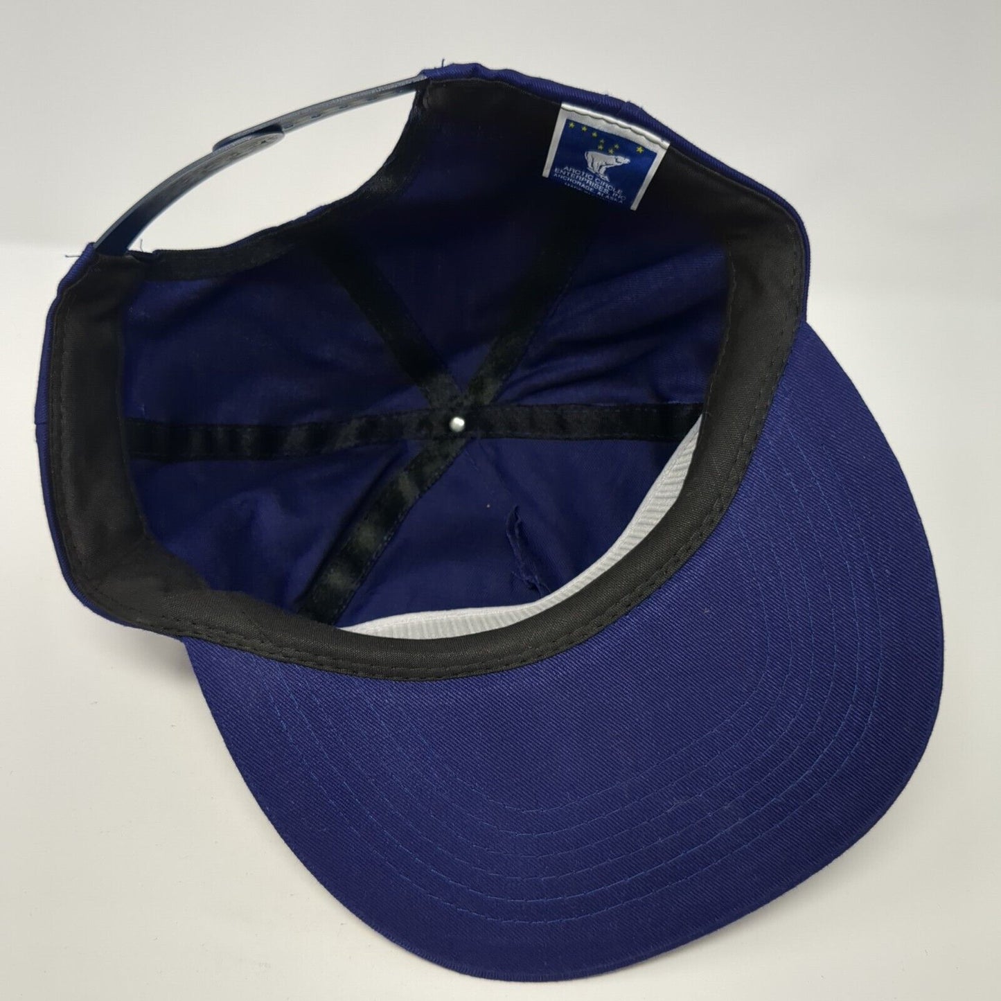Alaska Snapback Hat Blue One Size Adjustable Patriotic Arctic Circle Cotton
