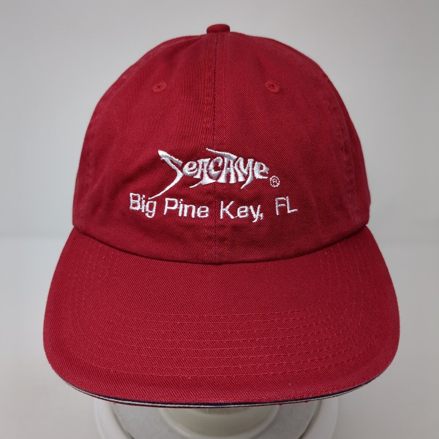 Sea Came Big Fine Key Florida Slideback Hat Red One Size Adjustable Fahrenheit