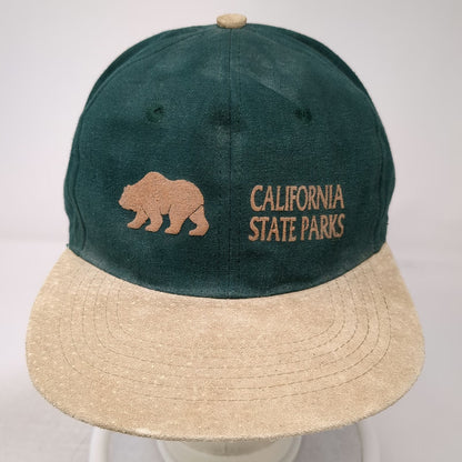 Cameo California State Parks Bear Snapback Hat Green One Size Suede Bill 6 Panel