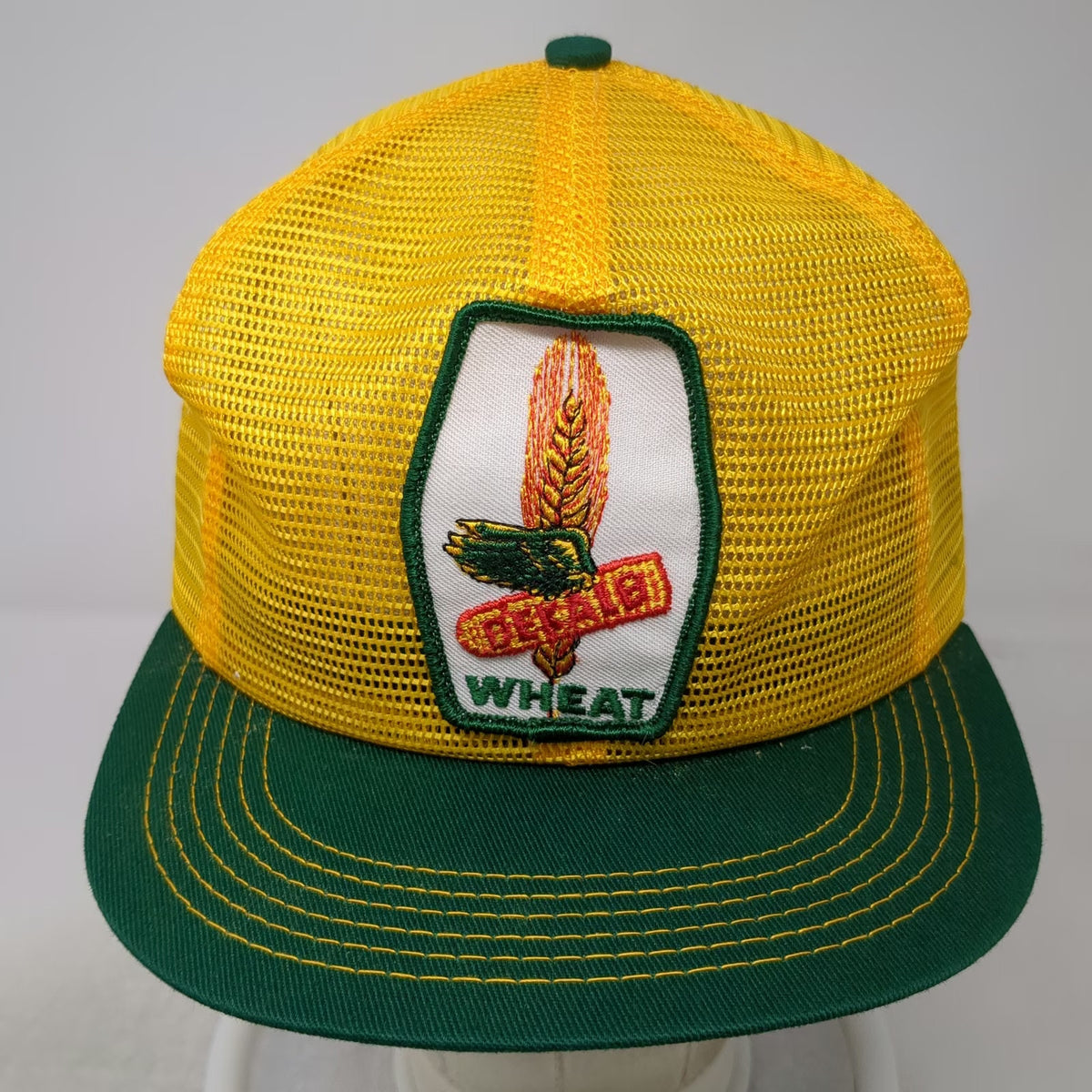 Dekalb Wheat Trucker Hat Yellow Green One Size Mesh Snapback Patch Vintage
