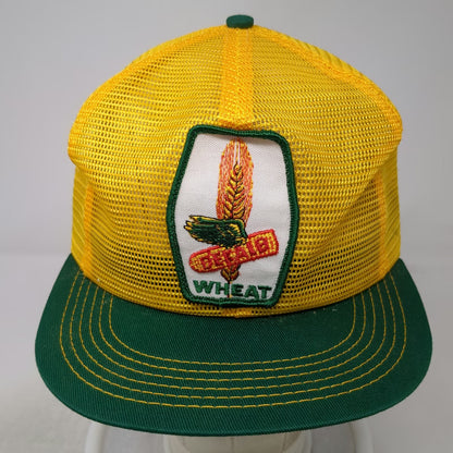 Dekalb Wheat Trucker Hat Yellow Green One Size Mesh Snapback Patch Vintage