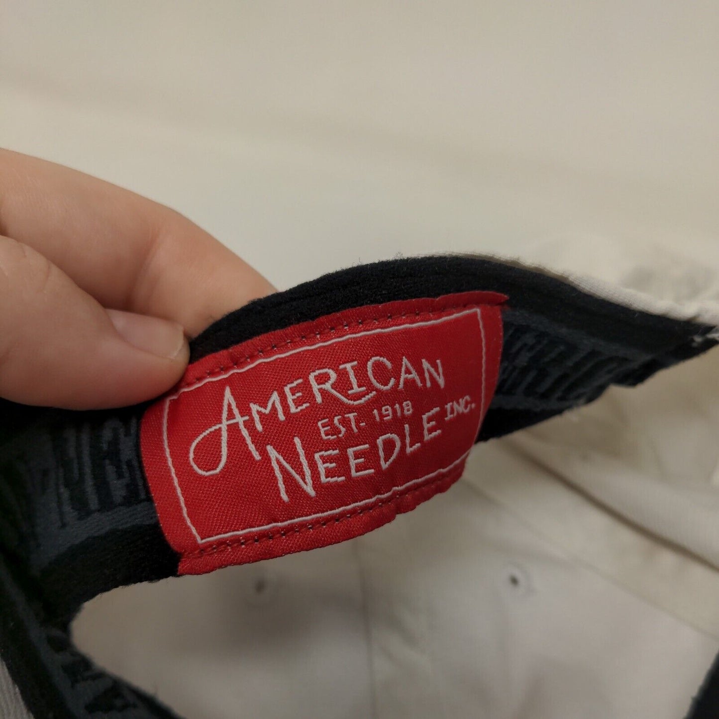Spenn Strapback Hat White One Size Adjustable Embroidered American Needle