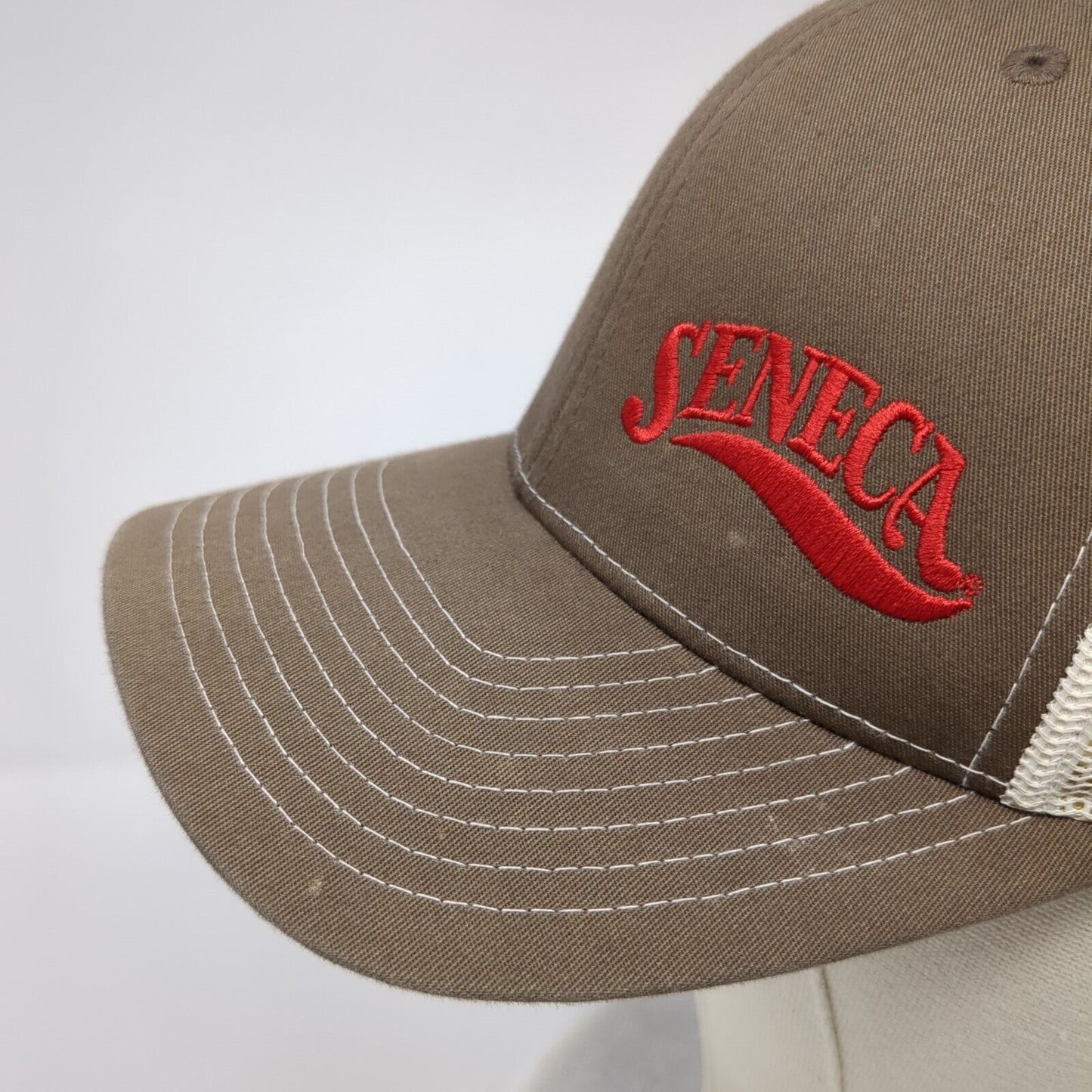 Seneca Snapback 112 Trucker Hat Brown OSFA Adjustable Mesh Back Richardson