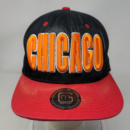 Chicago Snapback Hat Red Black Embroidered Logo Adjustable 100% Cotton