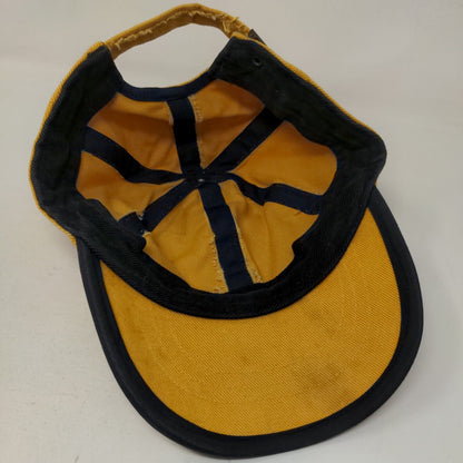 Unbranded Slideback Hat Yellow One Size Adjustable Vented Holes 6 Panel Blank