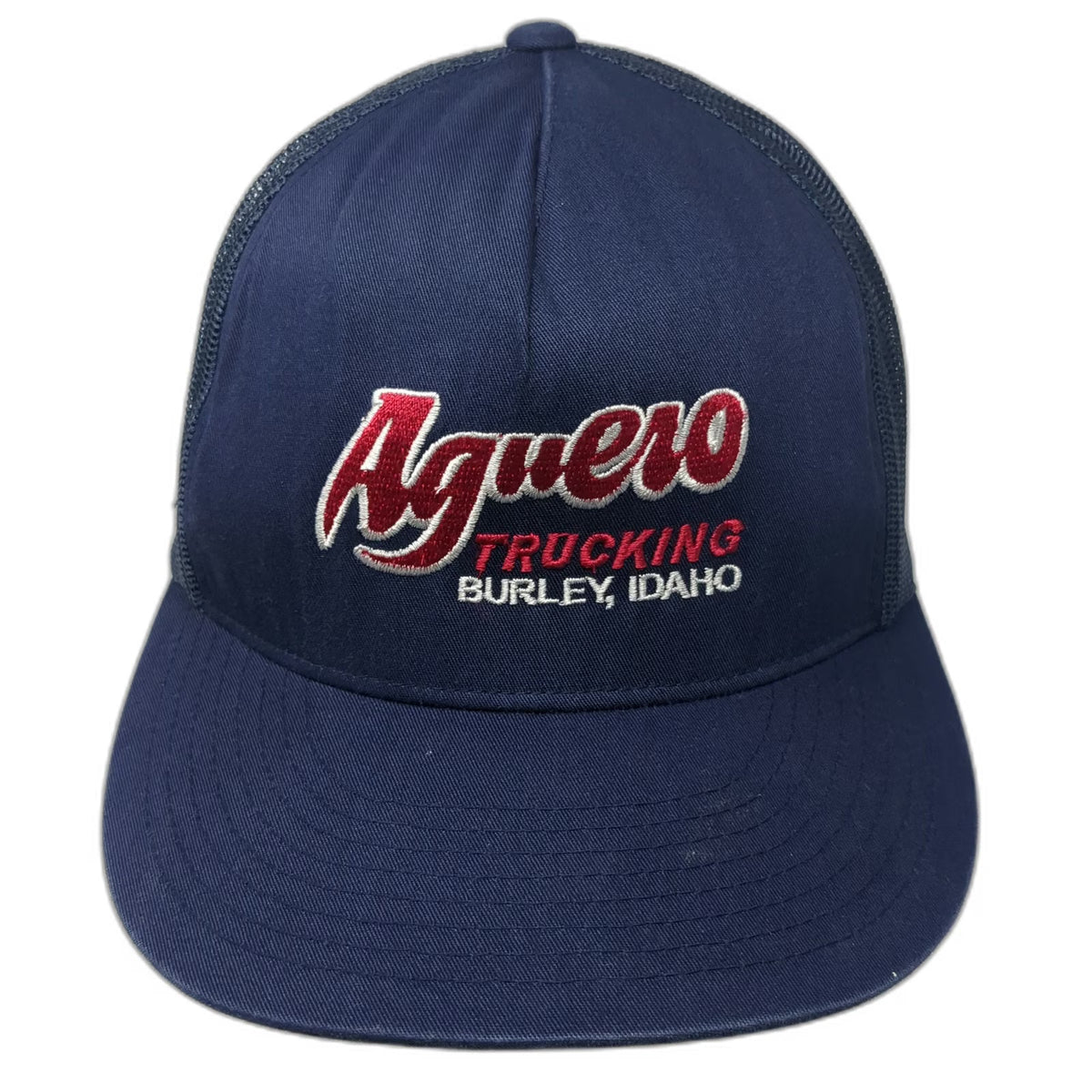 Sport-Tek Trucker Hat Blue Red White One Size Mesh Back Snapback Aguero Idaho