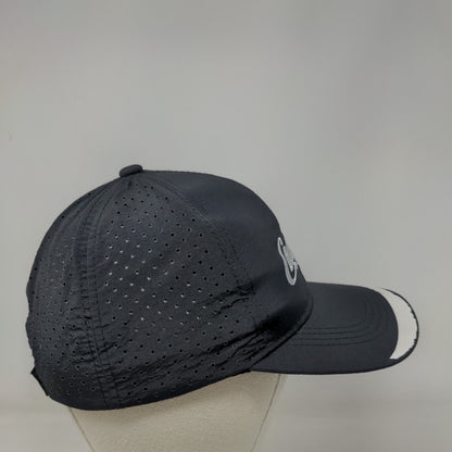 Coca-Cola Strapback Hat Black One Size Adjustable Embroidered Breathable 6 Panel