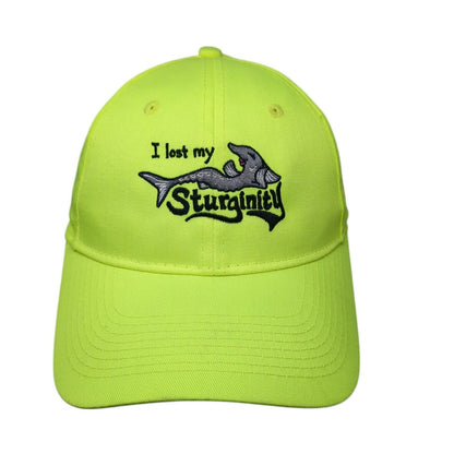 I Lost My Sturginity Schwartz Sturgeon Pond Strapback Hat Green OSFA Adjustable