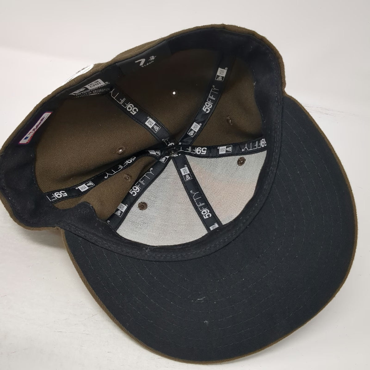 New Era San Diego Padres MLB Baseball Cap Brown Yellow 7 3/4 Fitted 59FIFTY Hat