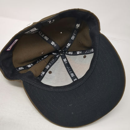 New Era San Diego Padres MLB Baseball Cap Brown Yellow 7 3/4 Fitted 59FIFTY Hat