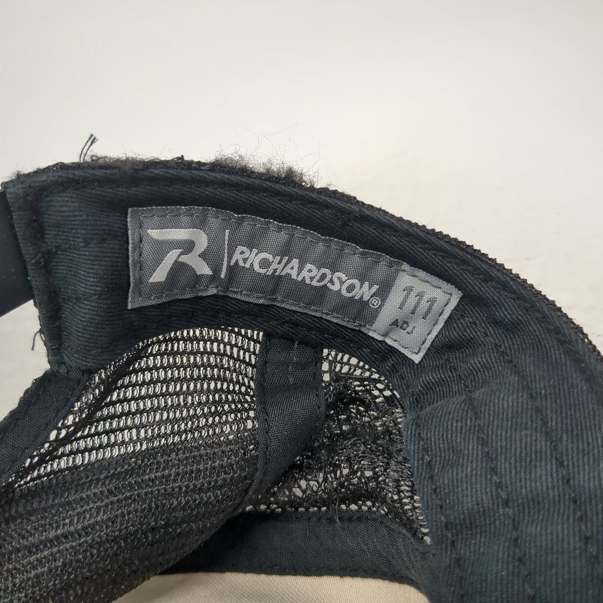 Richardson Trucker Hat Beige Black Orange One Size Universal Athletic Patch