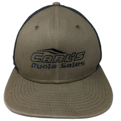 New Era Trucker Hat Brown Black One Size Carl's Cycle Sales Mesh Snapback 9FIFTY