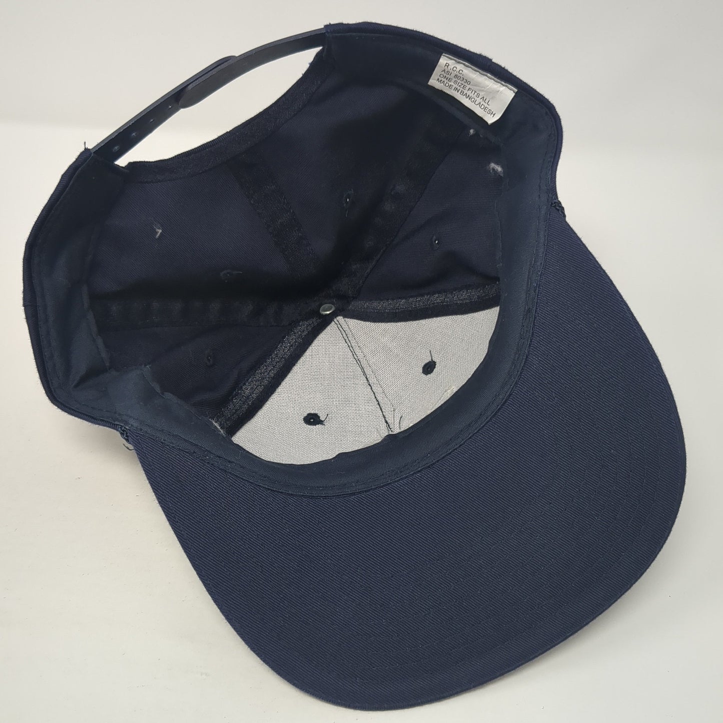 State Bank Snapback Hat Blue One Size Adjustable Embroidered Vented Holes