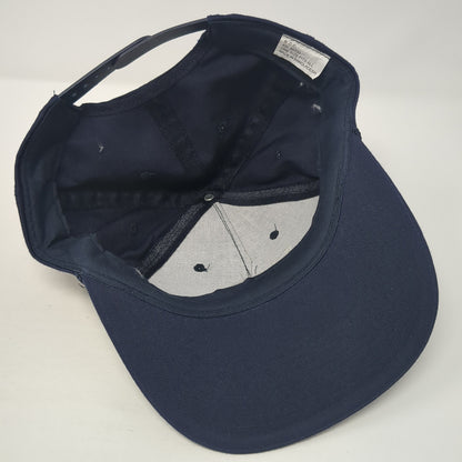 State Bank Snapback Hat Blue One Size Adjustable Embroidered Vented Holes