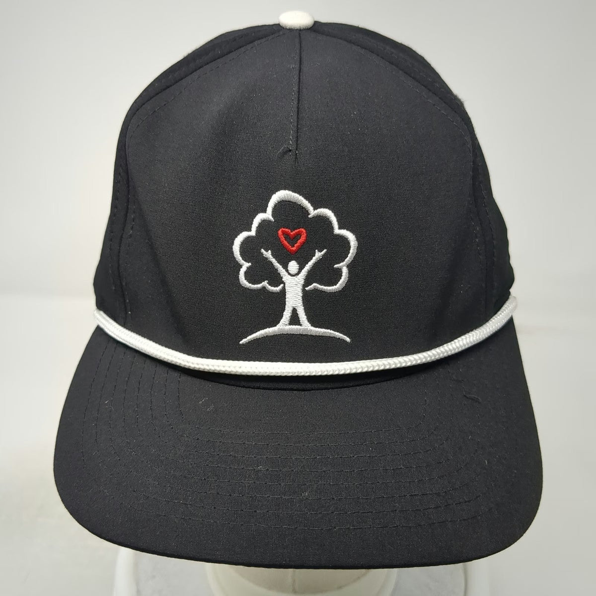 Pins & Aces 5 Panel Black One Size Hat Freedom Youth Tree Heart Rope Snapback