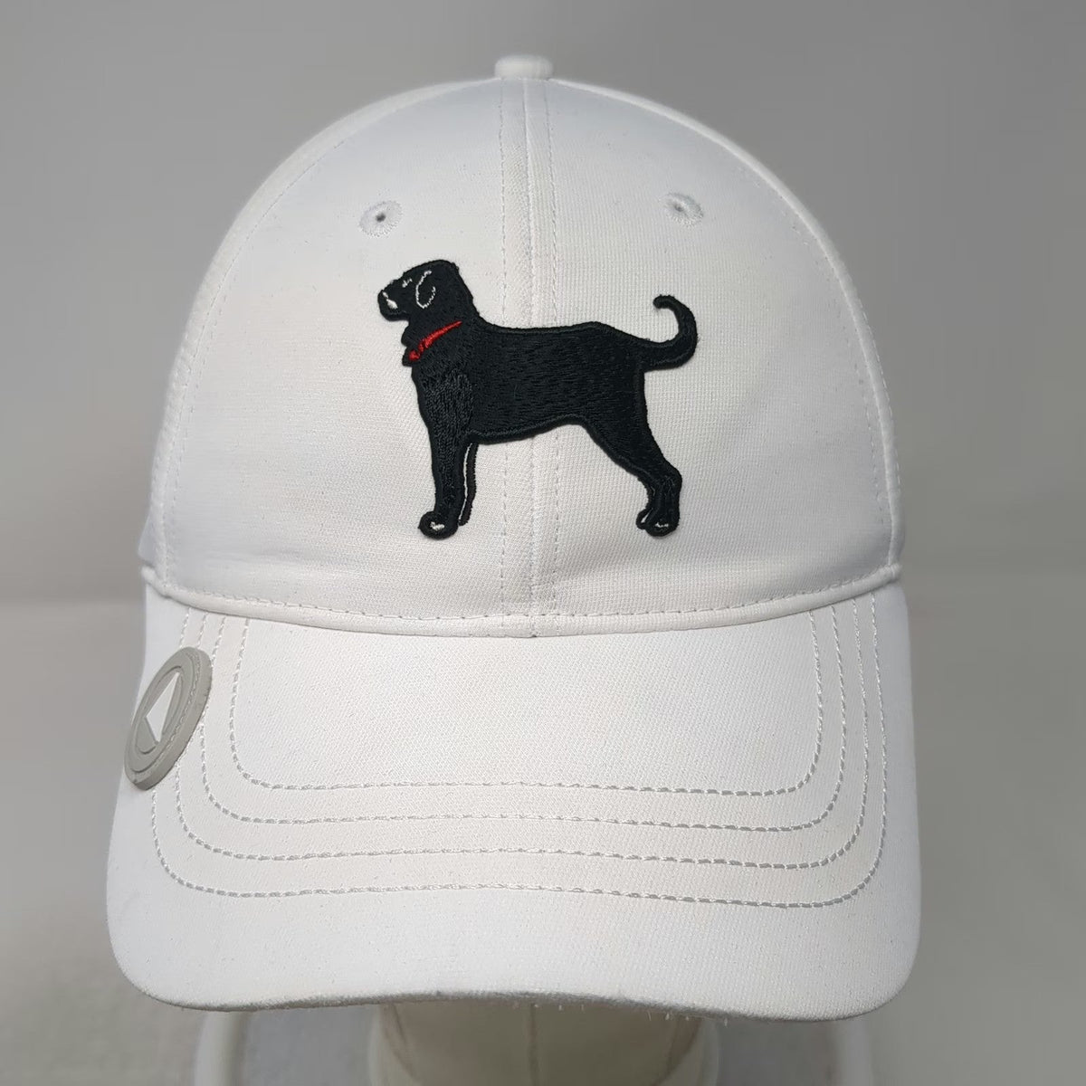 Ahead Baseball Cap White One Size Performance Embroidered Dog Strapback Hat
