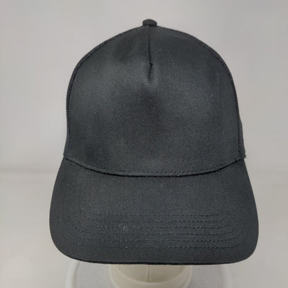 Otto Snapback Trucker Hat Black One Size Adjustable Mesh Back 6 Panel Blank
