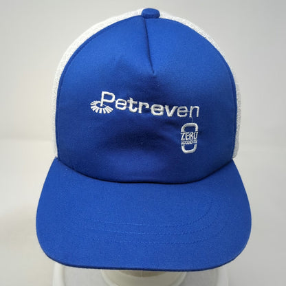 Petreven Zero Accidents Blue White One Size Trucker Hat Mesh Snapback Drilling