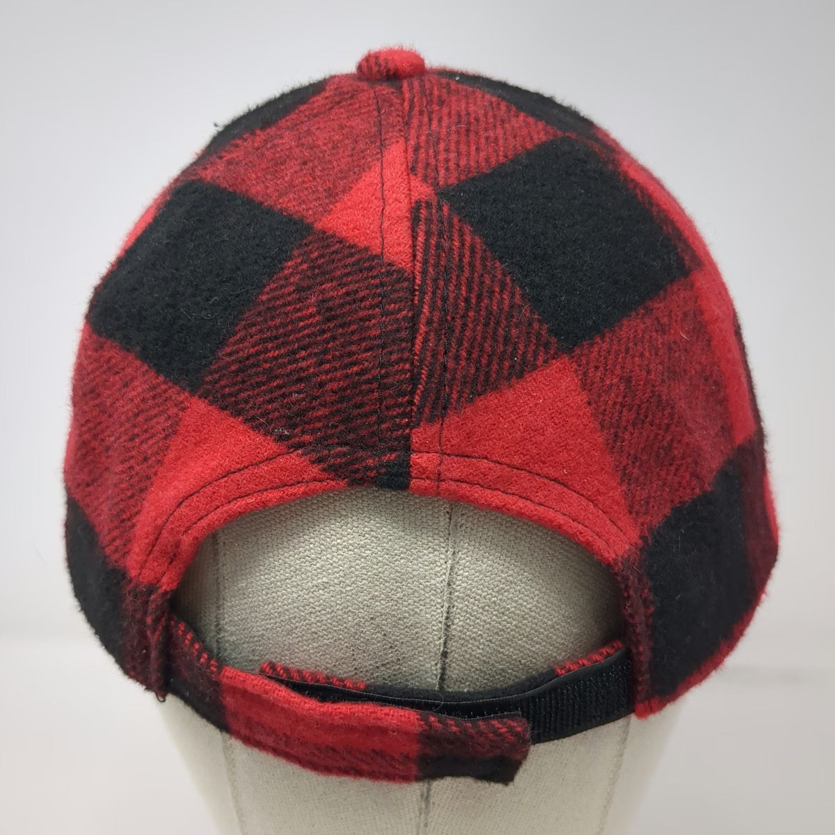 Baseball Cap Red One Size Buffalo Plaid Checkered Strapback Hat