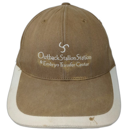 Port Authority Baseball Cap Brown One Size Embroidered Logo Contrast Trim hat