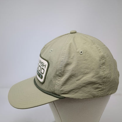 Legacy 5 Panel Beige One Size Snapback Hat Fly Fish Food Jimmy's Nylon Rope