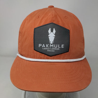 Pakmule Cargo Carrier MFG|USA Snapback Hat Brownish-Orange One Size Mesh Rope