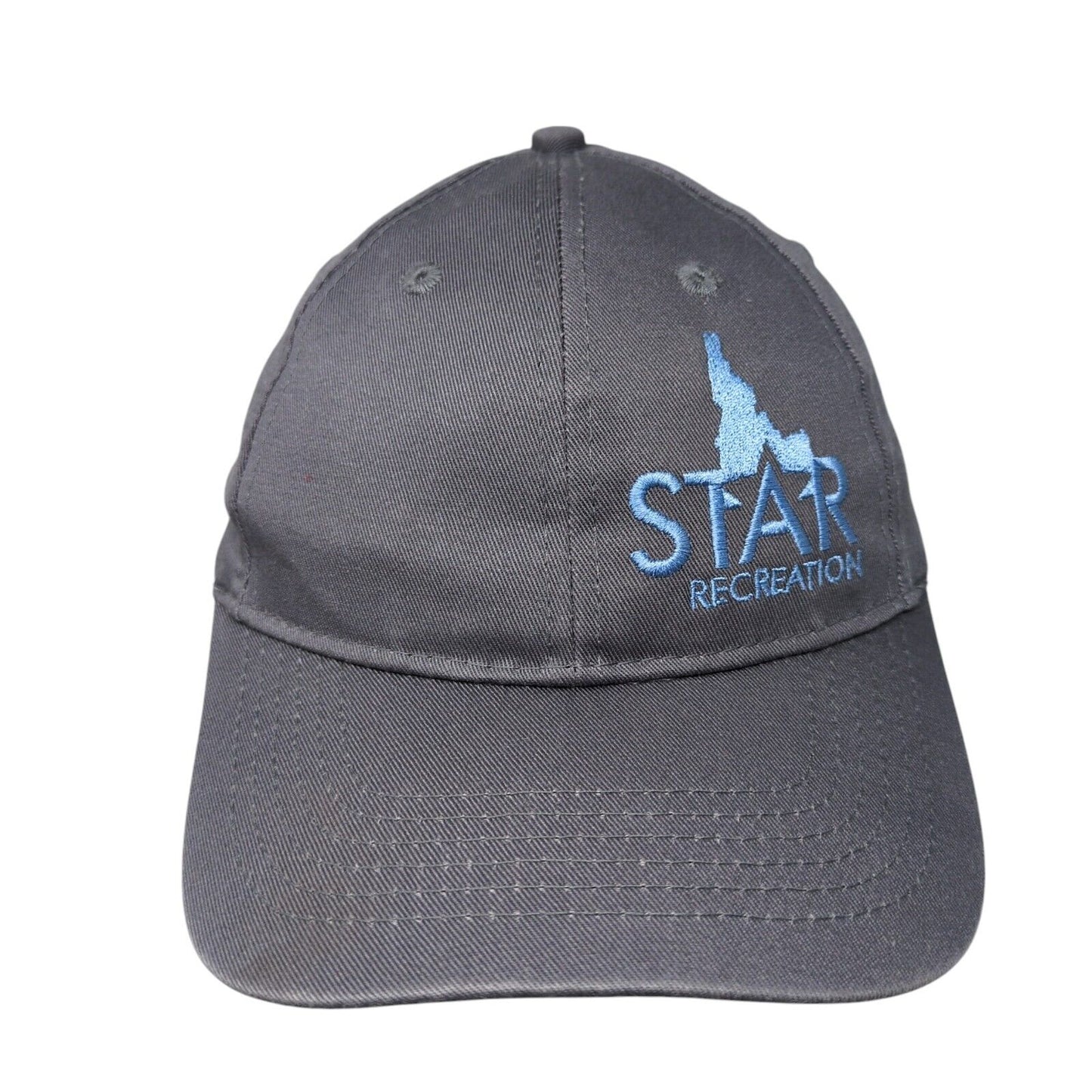 Star Recreation Strapback Hat Gray Youth Embroidered Port & Company