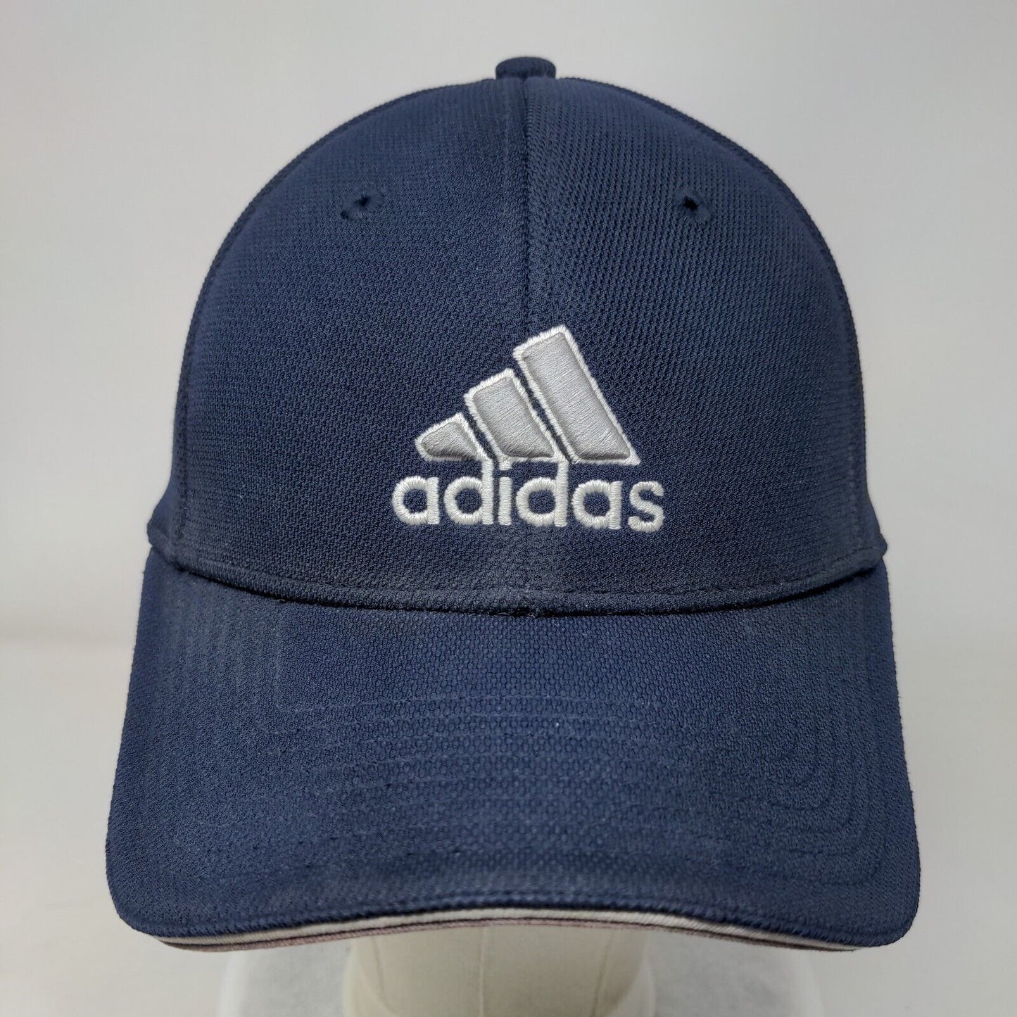 Adidas 3 Stripes Fitted Hat Blue S/M Embroidered Logo Always Cool