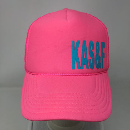 KAS&F Snapback Trucker Hat Pink OSFM Adjustable Mesh Back Rope Otto