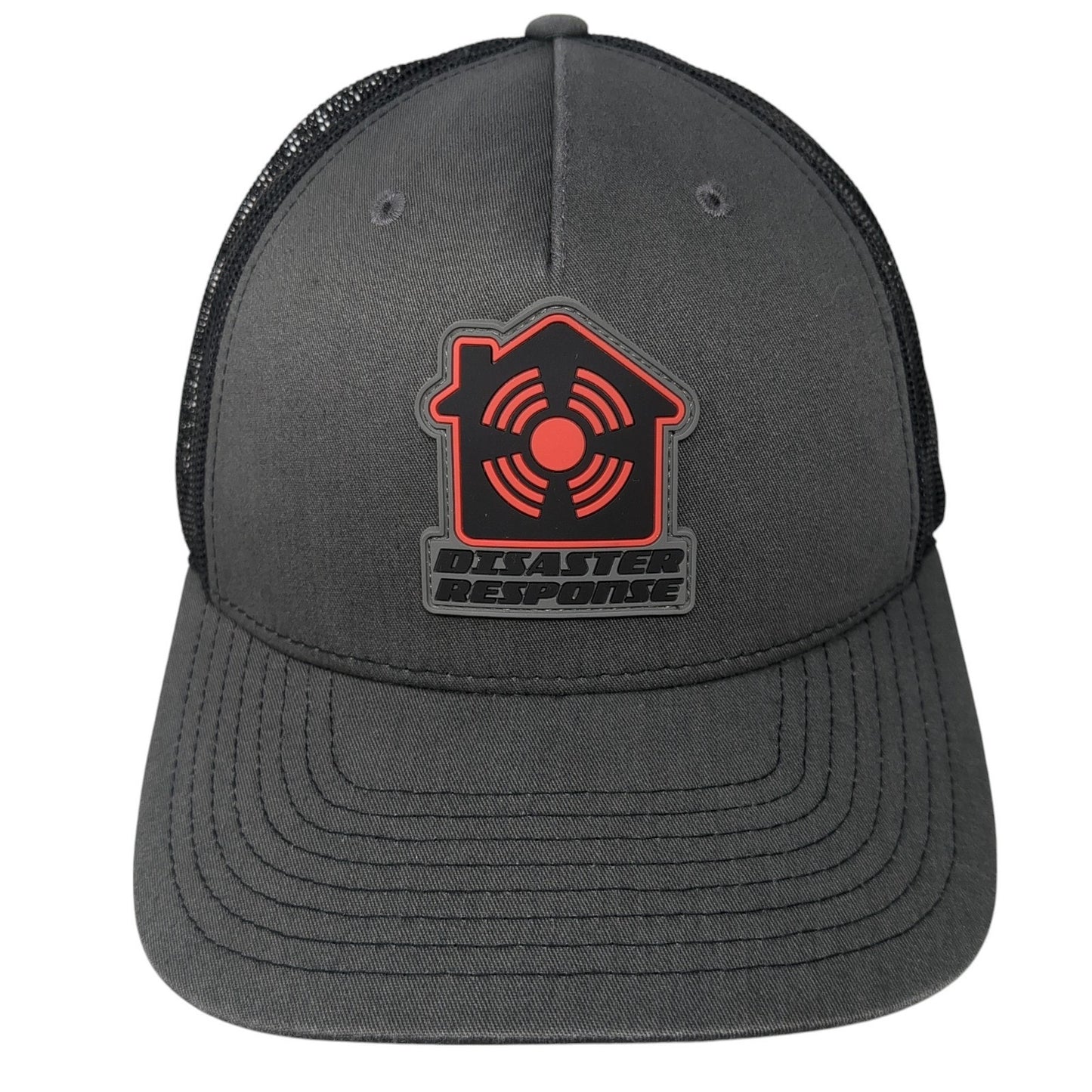Disaster Response Snapback Trucker Hat Gray One Size Adjustable Mesh Back