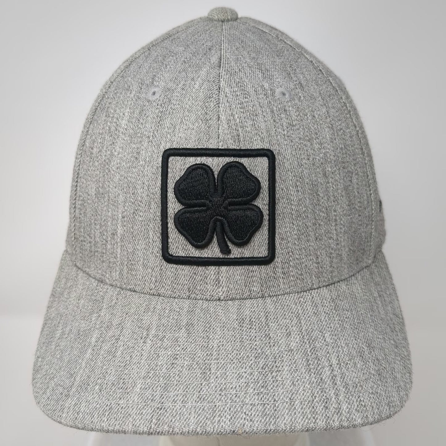 Black Clover Snapback Hat Gray One Size Live Lucky Clover Logo Flexfit 110 Tech