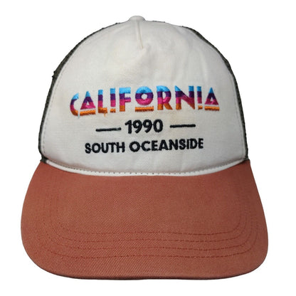 California 1990 South Oceanside Snapback Mesh Back Trucker Hat Multi Medium