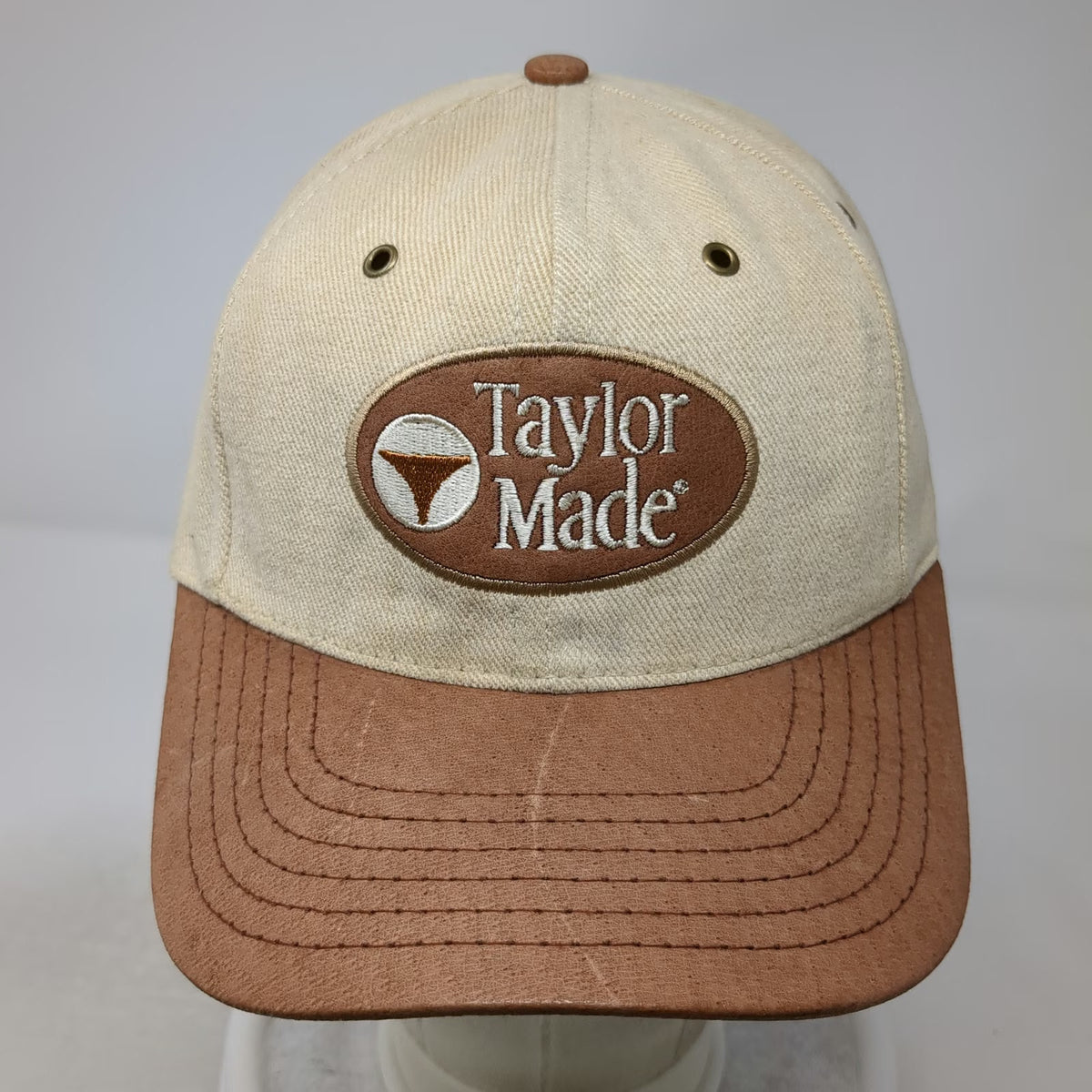 TaylorMade Baseball Cap Brown One Size Leather Strapback Golf Find Your Game Hat