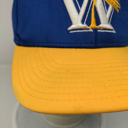OC Sports Men's Snapback Hat Blue Yellow OSFM Embroidered W Palm Tree Logo